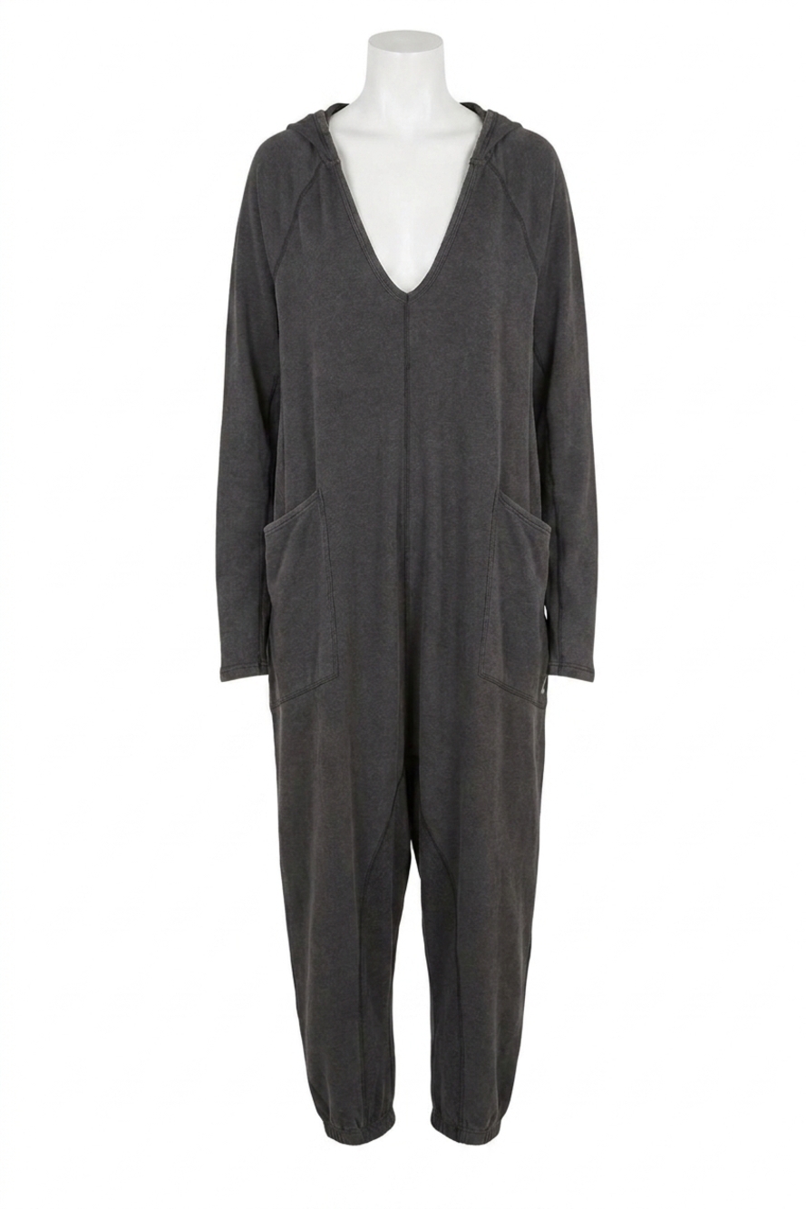 NEW FREE PEOPLE hot shot long sleeve onesie in black